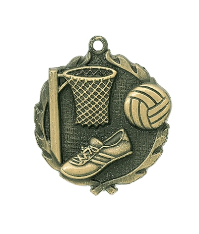 Netball - Gold 3D Medal