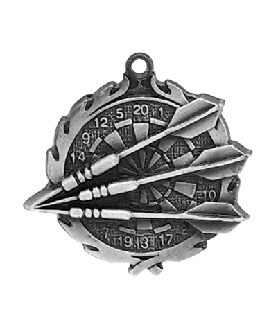 Darts - Silver 3D Medal