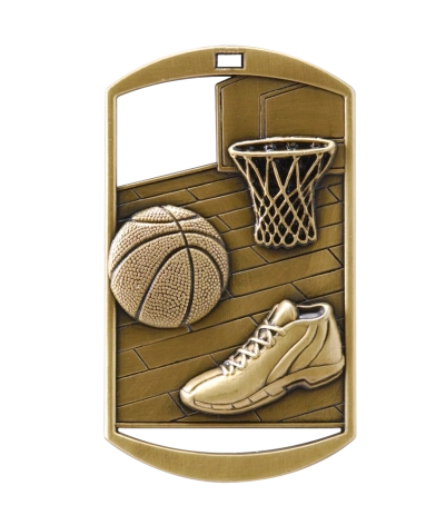 Basketball - Gold Dog Tag Medal