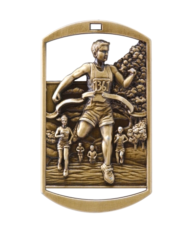Cross Country - Gold Dog Tag Medal