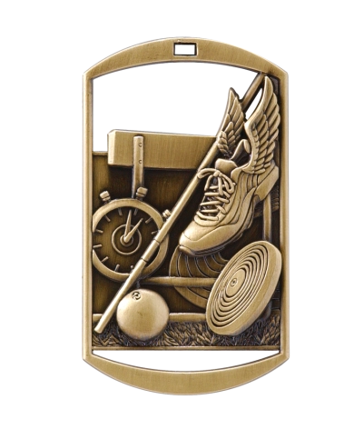 Track & Field - Gold Dog Tag Medal