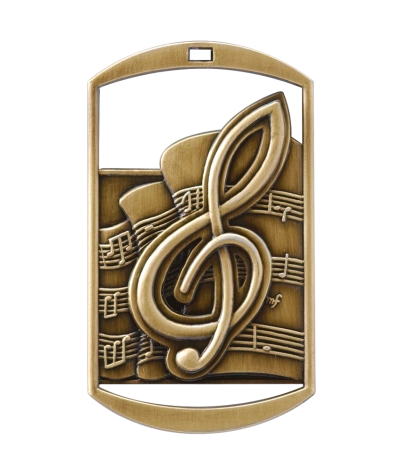 Music - Gold Dog Tag Medal