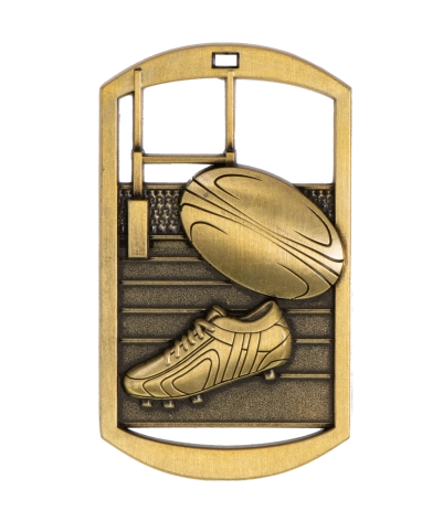 Rugby - Gold Dog Tag Medal