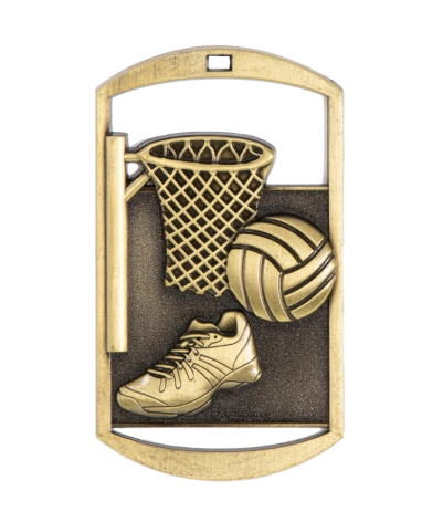 Netball - Gold Dog Tag Medal