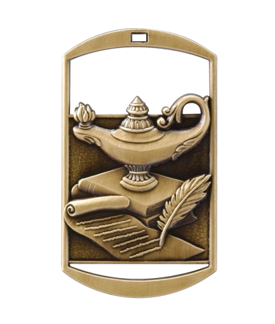 Knowledge - Gold Dog Tag Medal