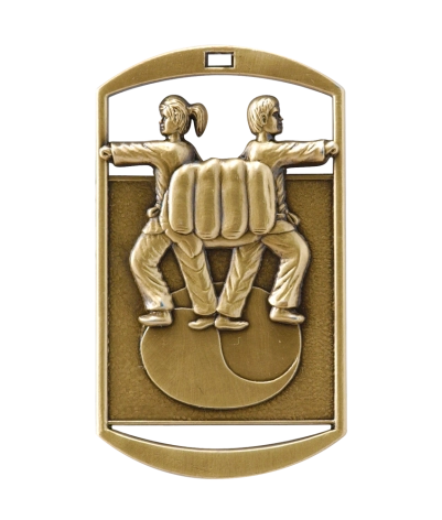 Karate - Gold Dog Tag  Medal