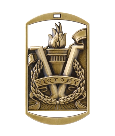 Victory - Gold Dog Tag Medal