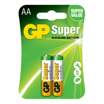 GP15AETA21-2GSBC2    AA Alkaline Battery GP Super (Pkg of 2)