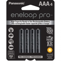 BK4HCCA4BA   AAA Ni-MH 950mAh Pre-Charged Rechargeable Batteries Panasonic Eneloop Pro (Pkg of 4)