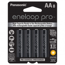 BK3HCCA8BA   AA Ni-MH 2550mAh Rechargeable Battery Panasonic Eneloop Pro (Pkg of 8)