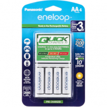 KKJ55MCA4BA   Panasonic eneloop battery Quick charger + 4-AA Ni-MH precharged rechargeable batteries