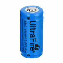 UF16340-880   16340 (CR123) Li-Ion 880mAh Rechargeable Flashlight Battery UltraFire