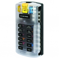 BS5026   ATO/ATC Fuse Block - 12 Circuits with Negative Bus and Cover