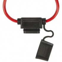 QC509612-2001   ATC/ATO Fuse Holder with Water Resistant Cap 12 AWG 30A Red