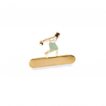 LADY BOWLER LAPEL W/ENGRAVABLE BAR