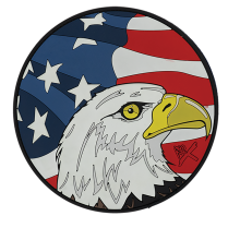 KR ROUND SHAMMY LEATHER PAD USA FLAG/EAGLE