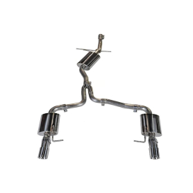 AWE Audi B8 A4 Touring Edition Exhaust - Dual Outlet Polished Silver Tips