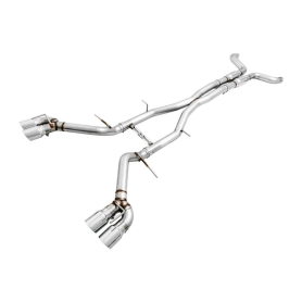 AWE 16-19 Chevy Camaro SS Resonated Cat-Back Exhaust -Track Edition (Quad Chrome Silver Tips)