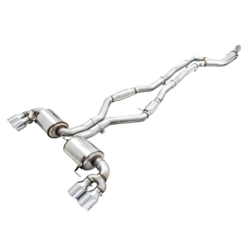 AWE 2019+ BMW M340i (G20) Resonated Touring Edition Exhaust - Quad Chrome Silver Tips