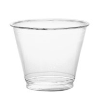 Cup, Plastic, Clear, Squat, 9 oz