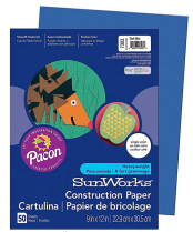 Construction Paper, Blue 9 x 12 (50 pack)