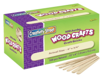 Wood Crafts Jumbo Craft Sticks, 6" x 3/4" x 2mm, Natural (Box of 500)