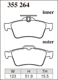 Dixcel Type Z Brake Pads - Mazda 3/Ford Focus/Volvo C30/S40/V50 (Rear)