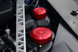 Goldenwrench Supply Toyota GR Supra 2020+ (A90) BLACKLINE Performance Coolant Cap Set (Red)