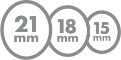 Inserts (2x21mm, 2x18mm, 2x15mm)
