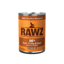 RAWZ Dog PATE 96% Duck, Turkey & Quail 12/354g