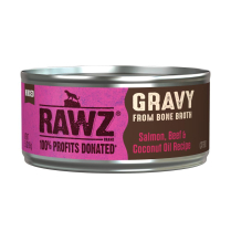 RAWZ Cat GRAVY Salmon, Beef & Coconut Oil 24/155g