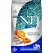 FARMINA N&D OCEAN Dog Cod, Pumpkin & Orange Med/Maxi 12kg