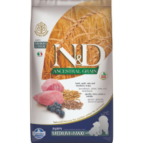 FARMINA N&D ANCESTRAL Puppy Lamb & Blueberry Med/Maxi 12kg