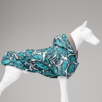LINDODOGS Aqua Black Polar Fleece Raincoat Size 5