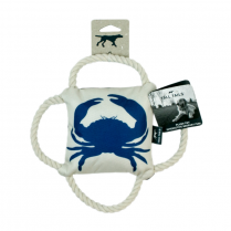 TALL TAILS Toy Plush - Squeaker Rope 4-Way Tug Crab 10"