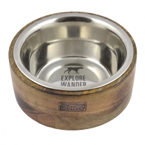 TALL TAILS Designer Bowl/Stainless Steel & Wood Combo 3 Cup