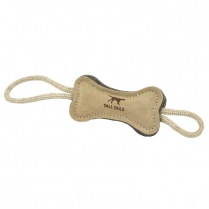 TALL TAILS Toy Leather - NATURAL Wool Bone Tug 16"