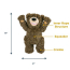 TALL TAILS Toy Plush - Squeaker Rope Body Grizzly Bear 14"