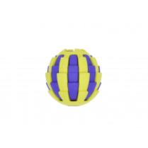 BUDZ Dog Toy Rubber -Astro Ball Round Treat Hole Yellow 2.5"