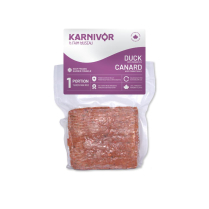 KARNIVOR Dog Raw Frozen Duck w/probiotics 16oz SinglePortion