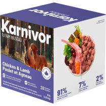 KARNIVOR Dog Raw Frozen Chicken & Lamb 10lb Cube Box