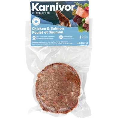 Karnivor Dog Chicken & Salmon Single Portion 228g - Raw Dog Food