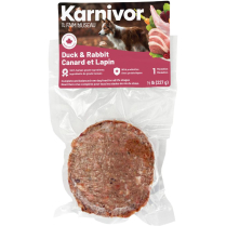 KARNIVOR Dog Raw Frozen Duck & Rabit 8oz Single Portion