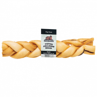 Redbarn Natural Grain-free Puffed Collagen Braid Dog Chew, 6in, 25ct