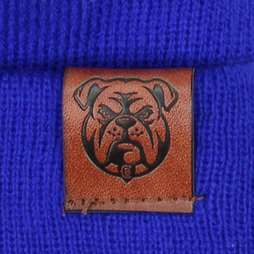 Close-up of PU Leather Tag featuring the 2026 Canterbury Bulldogs Team Logo