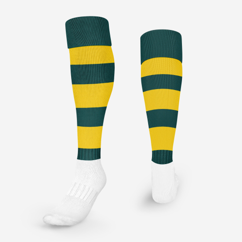 Bottle Top Gold Hoop Football Socks