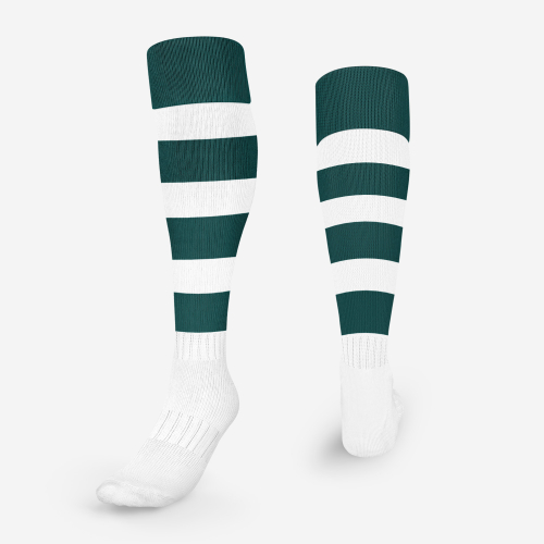 Bottle Top White Hoop Football Socks