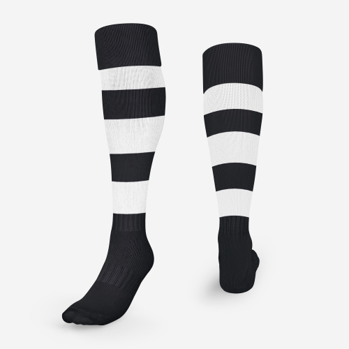 Black Top White Hoop Football Socks