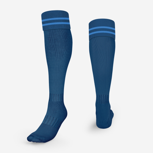 Double Blue Striped Football Socks