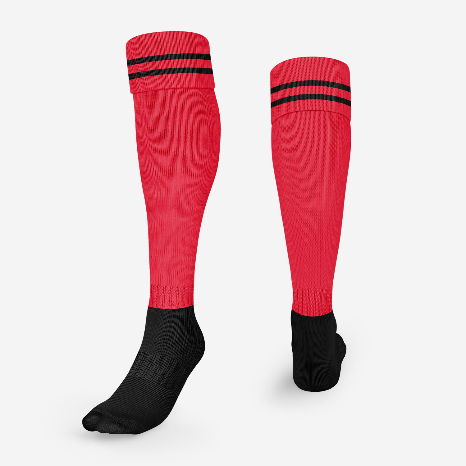 Red/2 White SS Football Socks